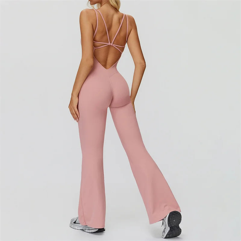 TRY TO BN Sports Jumpsuit Yoga Cross Beautiful Back Fitness Workout Bodysuit One Piece Sets Sportswear Running Gym Woman Clothes