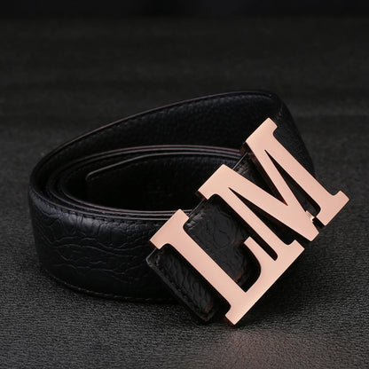 Personalized Mens Leather Belt Buckle Customized Initials Buckle's Wedding Jewelry Gift for Men's Fashion Dress Grandpa Father