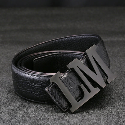 Personalized Mens Leather Belt Buckle Customized Initials Buckle's Wedding Jewelry Gift for Men's Fashion Dress Grandpa Father