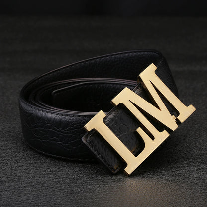 Personalized Mens Leather Belt Buckle Customized Initials Buckle's Wedding Jewelry Gift for Men's Fashion Dress Grandpa Father