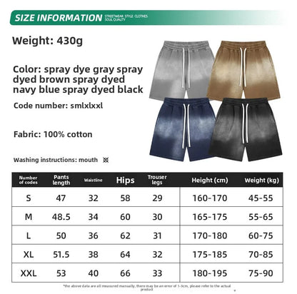 Customized LOGO men's new summer 305G heavy 100% cotton short-sleeved washing water old retro 430G shorts two-piece set