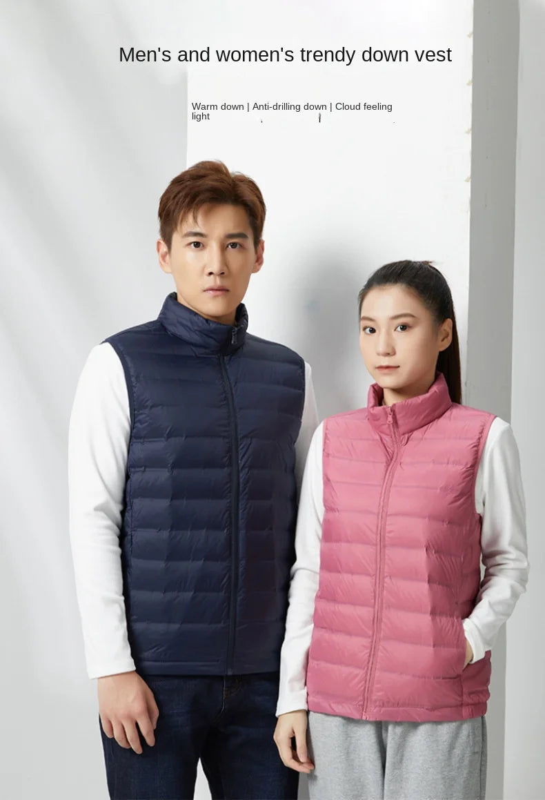 Custom Logo Tank Top Autumn Winter Jacket customaization Down Warm Thickened Sleeveless Solid Color vest Company Brand Design