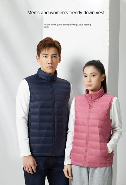 Custom Logo Tank Top Autumn Winter Jacket customaization Down Warm Thickened Sleeveless Solid Color vest Company Brand Design