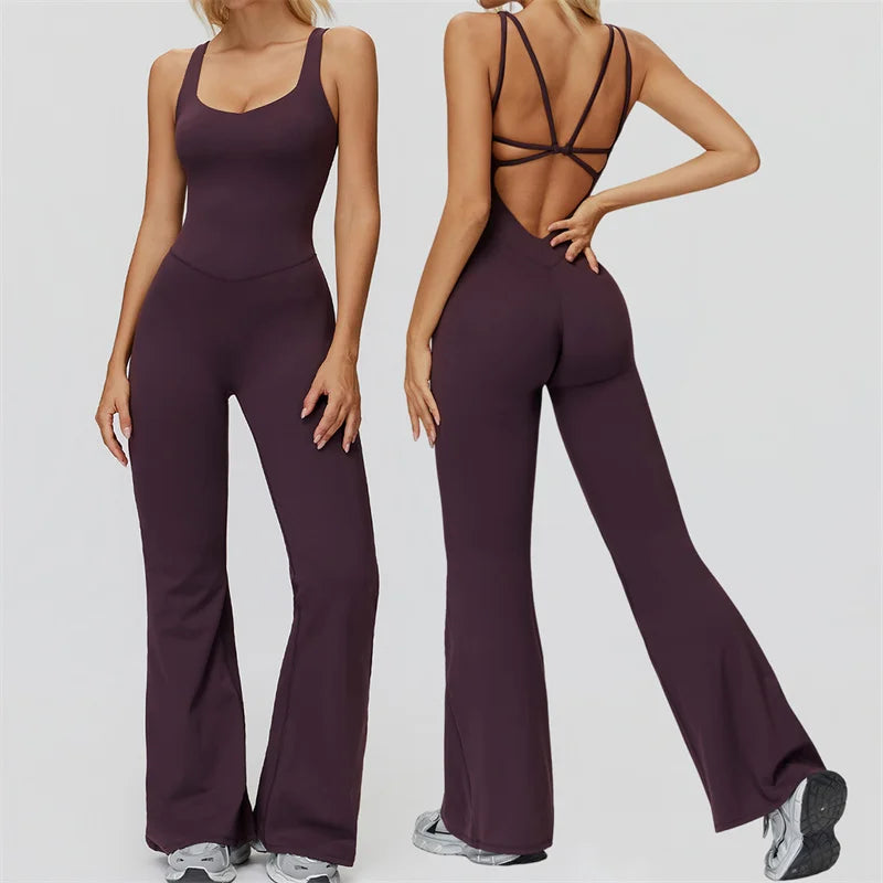 TRY TO BN Sports Jumpsuit Yoga Cross Beautiful Back Fitness Workout Bodysuit One Piece Sets Sportswear Running Gym Woman Clothes
