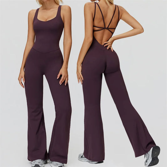 TRY TO BN Sports Jumpsuit Yoga Cross Beautiful Back Fitness Workout Bodysuit One Piece Sets Sportswear Running Gym Woman Clothes