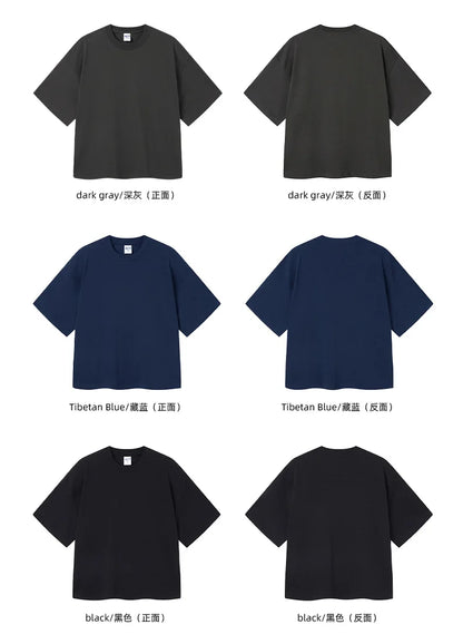 Customized LOGO men's clothing summer new 275G heavy 100% cotton short version loose T-shirt for men and women
