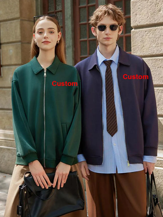 Custom LOGO New Men's Winter Knitted Zip-up Jacket Fleece Warm Hoodies Casual Sports Long Sleeve Sweatshirts Hooded Coat