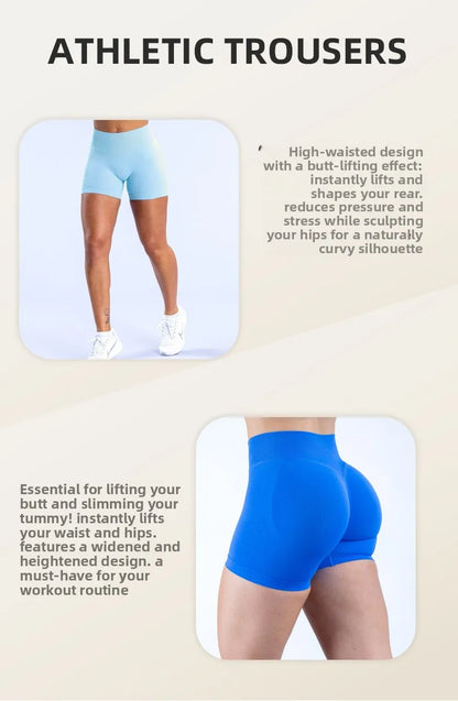 Custom LOGO Women's New 27-Color Sports Seamless Yu Plus Shorts High Waist Belly Running Quick-Drying Fitness Pants XS-XL