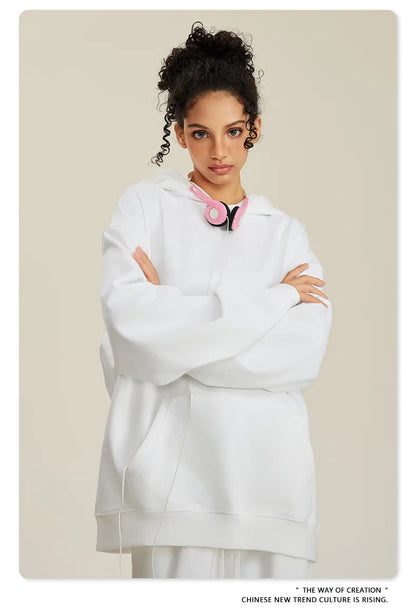Custom LOGO men's and women's heavy 445G terry cotton and polyester casual sweater spring and autumn hoodie 2024 top