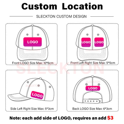 SLECKTON Custom Cap Logo Embroidery Retro Baseball Cap for Men and Women DIY Design Letter Hat Customize Graphic Print Wholesale
