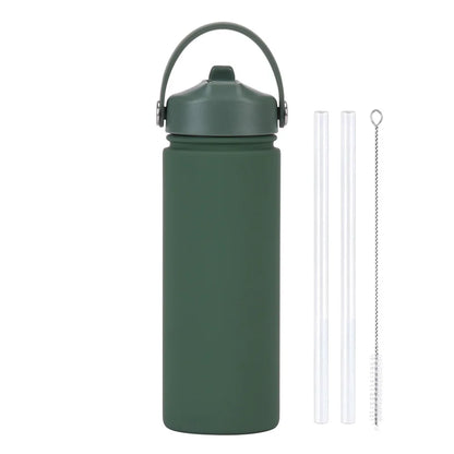 Insulated Water Bottle 500ml Custom Text/Logo - 304 Steel, 24H Cold, Office & Gym Essentials