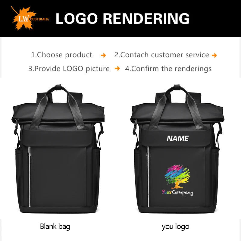 Custom backpack simple casual computer backpack waterproof men's backpack personalized travel backpack printed logo