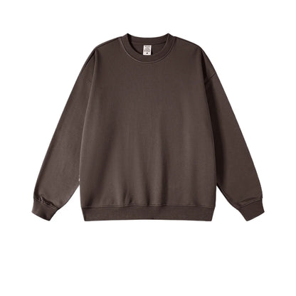 Custom LOGO men's and women's spring autumn and winter new American 440G heavy terry loose pullover crew neck sweater