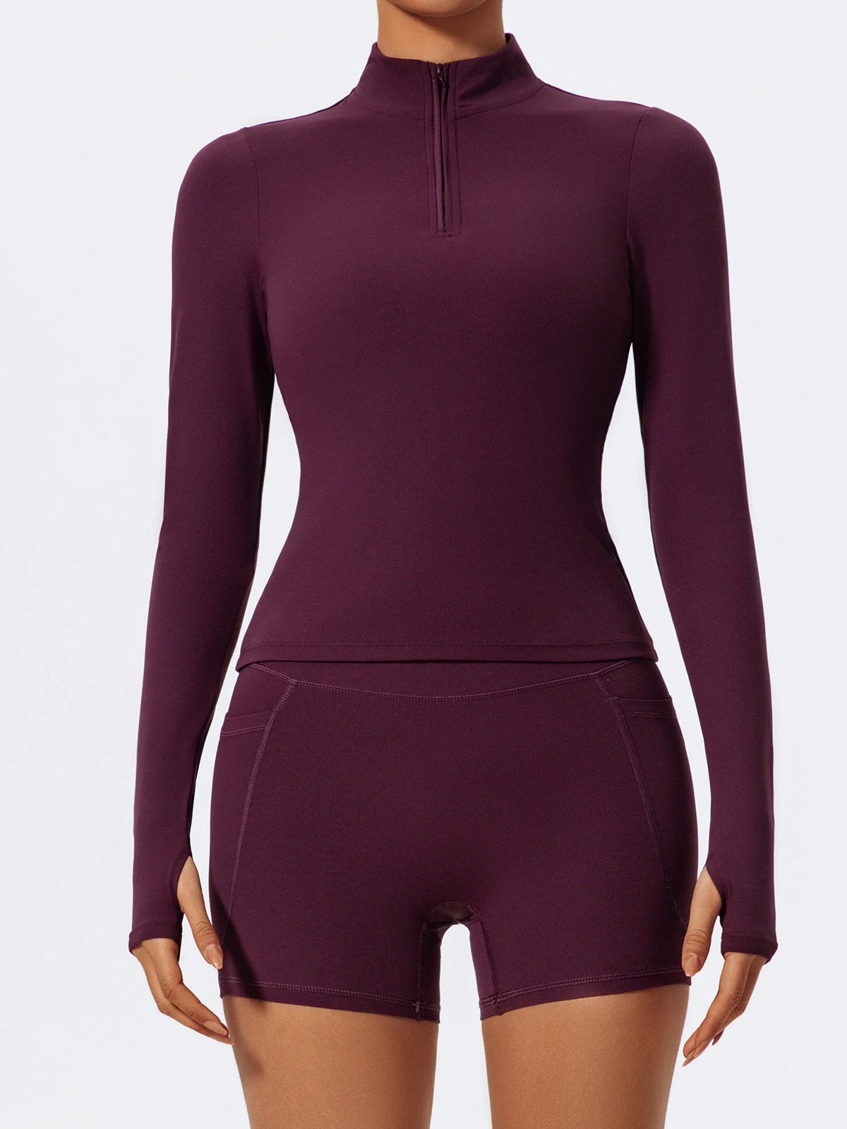 Hearuisavy Half Zipper High Collar Sports Shirts Quick-Dry Yoga Clothing Women Sportswear Fitness Long Sleeve Tight Clothes