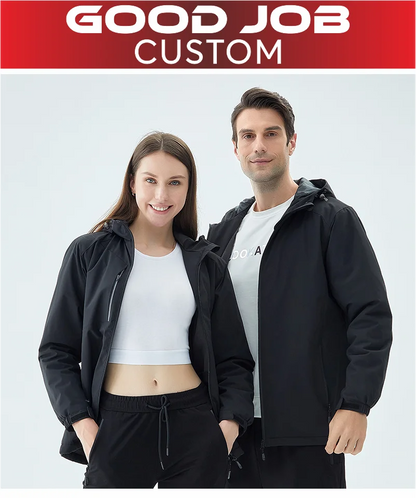Winter Men's and Women's Warm Jacket Custom Logo Thick Plush Coat Embroidery Print Company Brand Design Outdoor Windproof Jacket