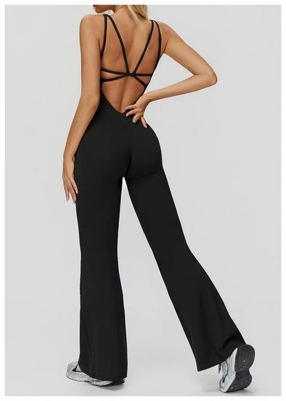 TRY TO BN Sports Jumpsuit Yoga Cross Beautiful Back Fitness Workout Bodysuit One Piece Sets Sportswear Running Gym Woman Clothes