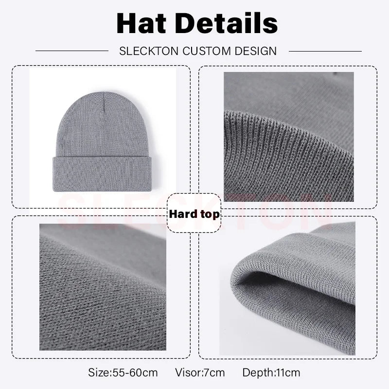 SLECKTON Custom Hat Winter Beanies for Men and Women Embroidery Logo Hats