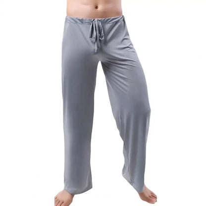 Men Yoga Pants Low Waist Drawstring Straight Loose Pajama Pants Thin Sports Comfortable Elastic Waist Men Sports Trousers