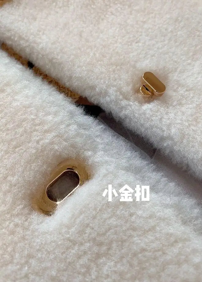 Lamb Fur Jacket for Women Pure Wool Fur Coats Particle Sheep Fleece Gold Buckle Composite Fur Integrated Women's Winter Coat FCY