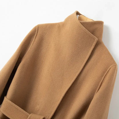 YOLANFAIRY Winter Double-sided Woolen Coat Women's Short Hepburn 100% Wool Coat for Women Elegant Clothes Chaqueta Feminine F