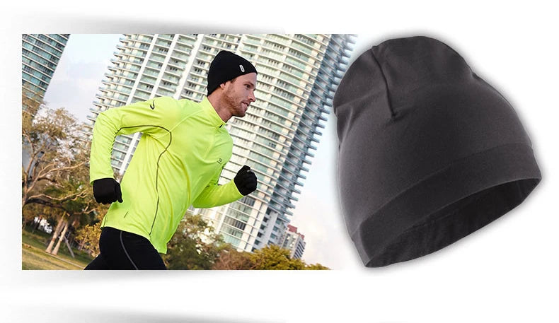 Custom Running Hats Skullcaps Winter Classic Windproof Solid Color Sport Bonnet Breathable Warmer Sport Caps Winter Cycling