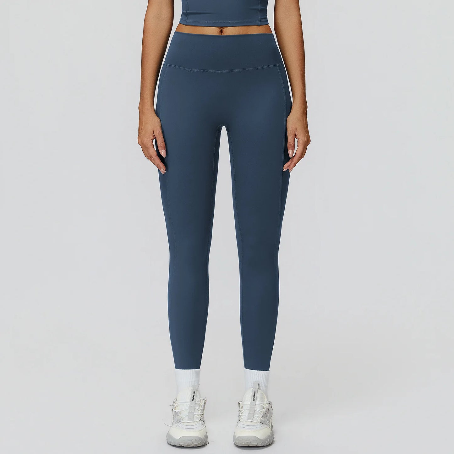 Customized LOGO women's yoga trousers high waist pleated leggings outdoor running sports fitness trousers