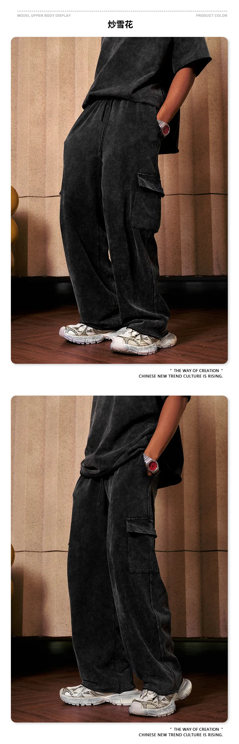 Custom LOGO Men's 358G Spring Summer 100% Cotton New Teen Thin Multi-Pocket American Retro Washing Tooling Casual Couple Pants