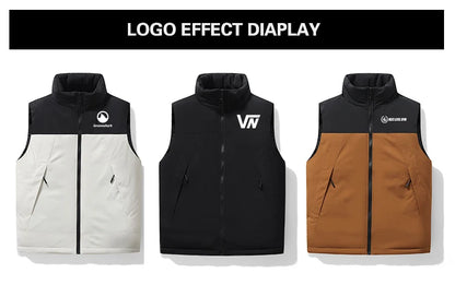 Custom logo Mens winter Sleeveless Jackets personality customaization Down Warmth Ultra Light Vest Jacket Autumn Casual Vest