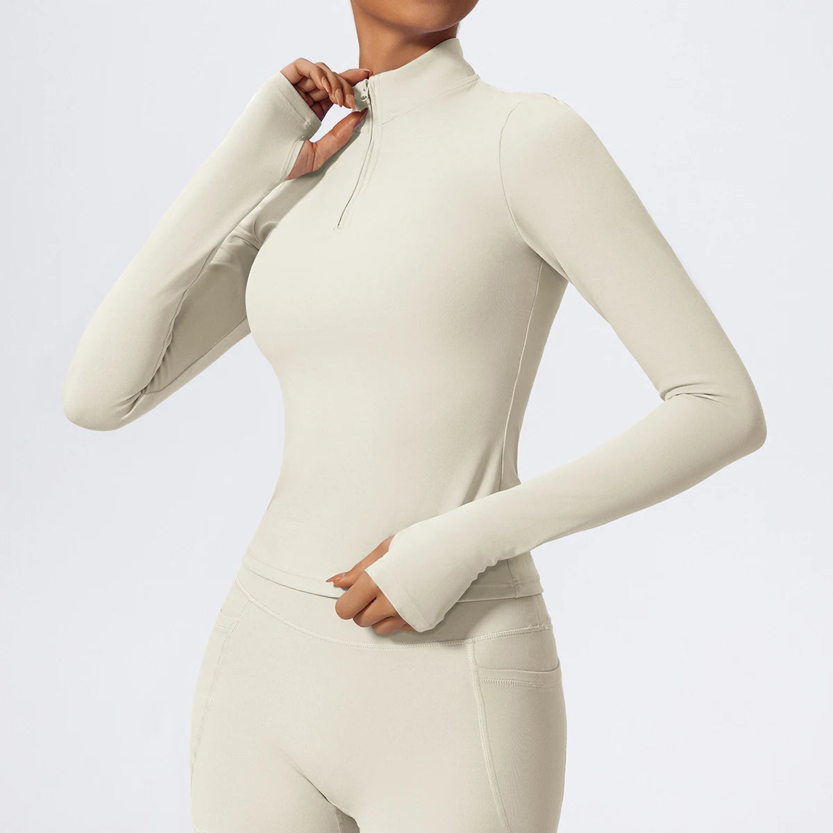 Hearuisavy Half Zipper High Collar Sports Shirts Quick-Dry Yoga Clothing Women Sportswear Fitness Long Sleeve Tight Clothes