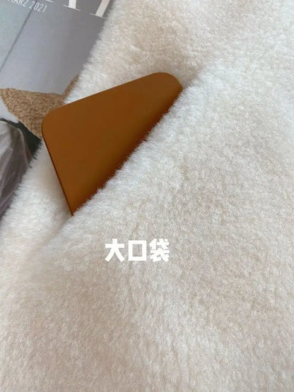 Lamb Fur Jacket for Women Pure Wool Fur Coats Particle Sheep Fleece Gold Buckle Composite Fur Integrated Women's Winter Coat FCY