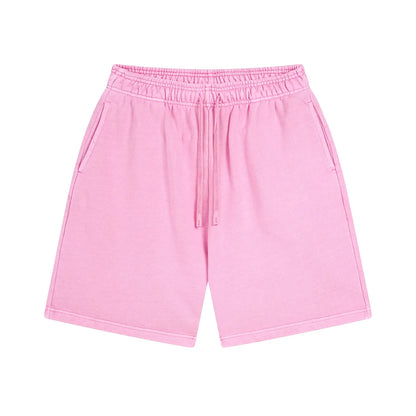Custom LOGO men's new washed 420G European and American 100% cotton retro terry couple casual sports shorts