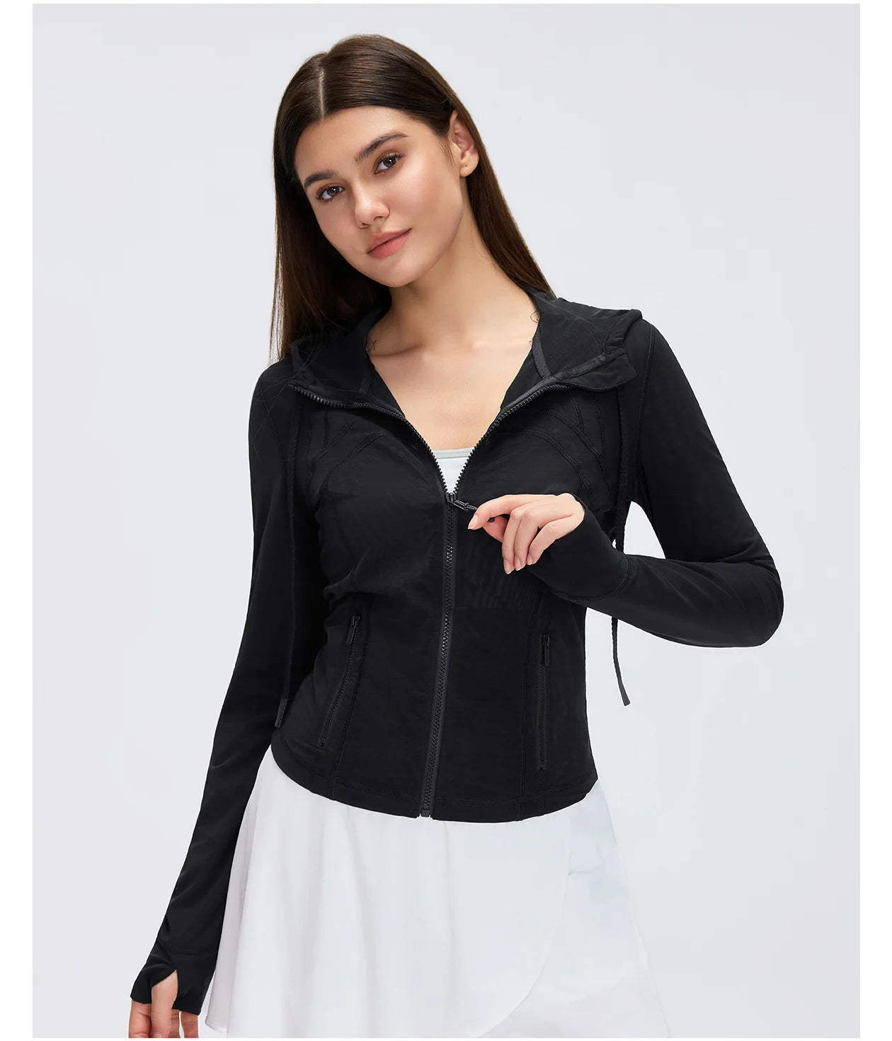 Custom LOGO Women's Spring Autumn Mesh Breathable Yoga Suit Sports Riding Quick Drying Running Fitness Belt Pocket Jacket Top
