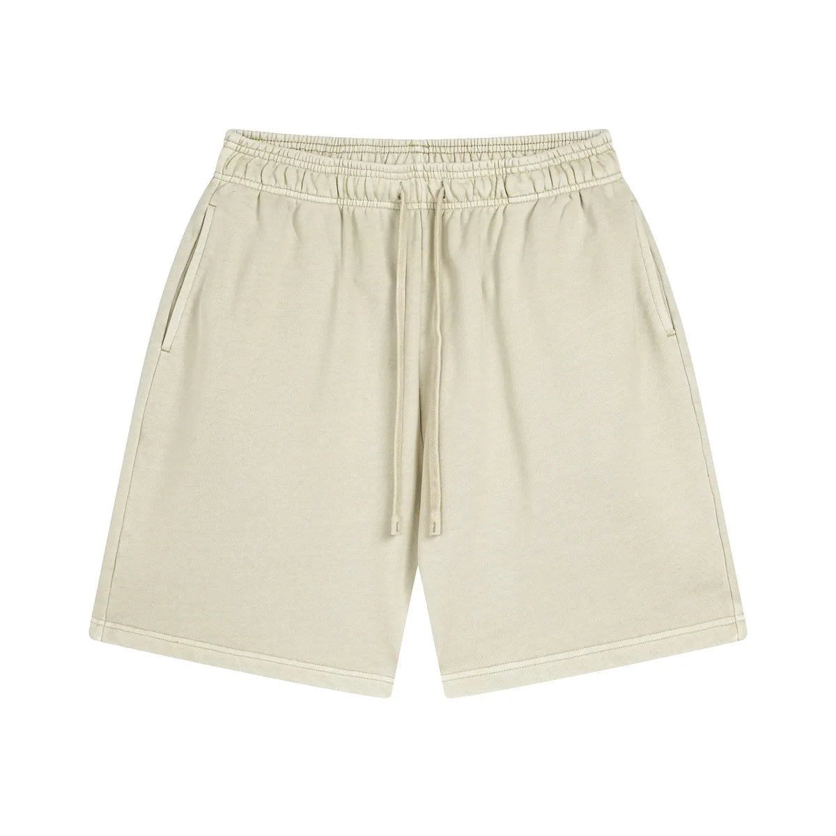 Custom LOGO men's new washed 420G European and American 100% cotton retro terry couple casual sports shorts