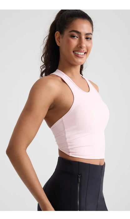 Custom LOGO women's 2026 summer high-end fashion integrated chest pad, beautiful back yoga bra, running training fitness vest