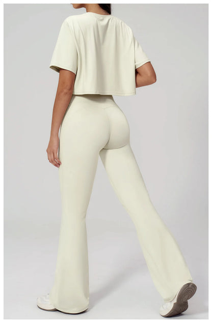 Custom LOGO women's yoga clothes, short sleeves, tight quick-drying trousers, fitness clothes, high-intensity sports suits