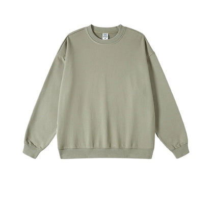 Custom LOGO men's and women's spring autumn and winter new American 440G heavy terry loose pullover crew neck sweater