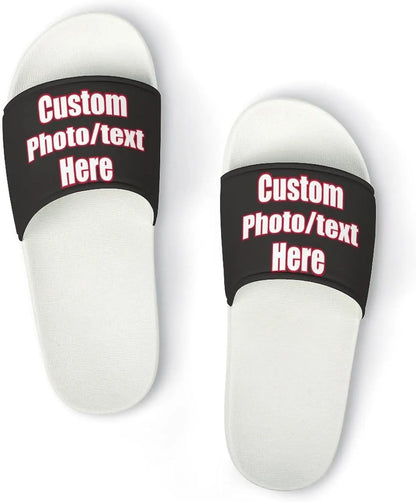 Custom Slippers Man Woman Tailor Made Slides Sandals Personalized Photo Text Customized Couple Bath Shoes Water Shoe