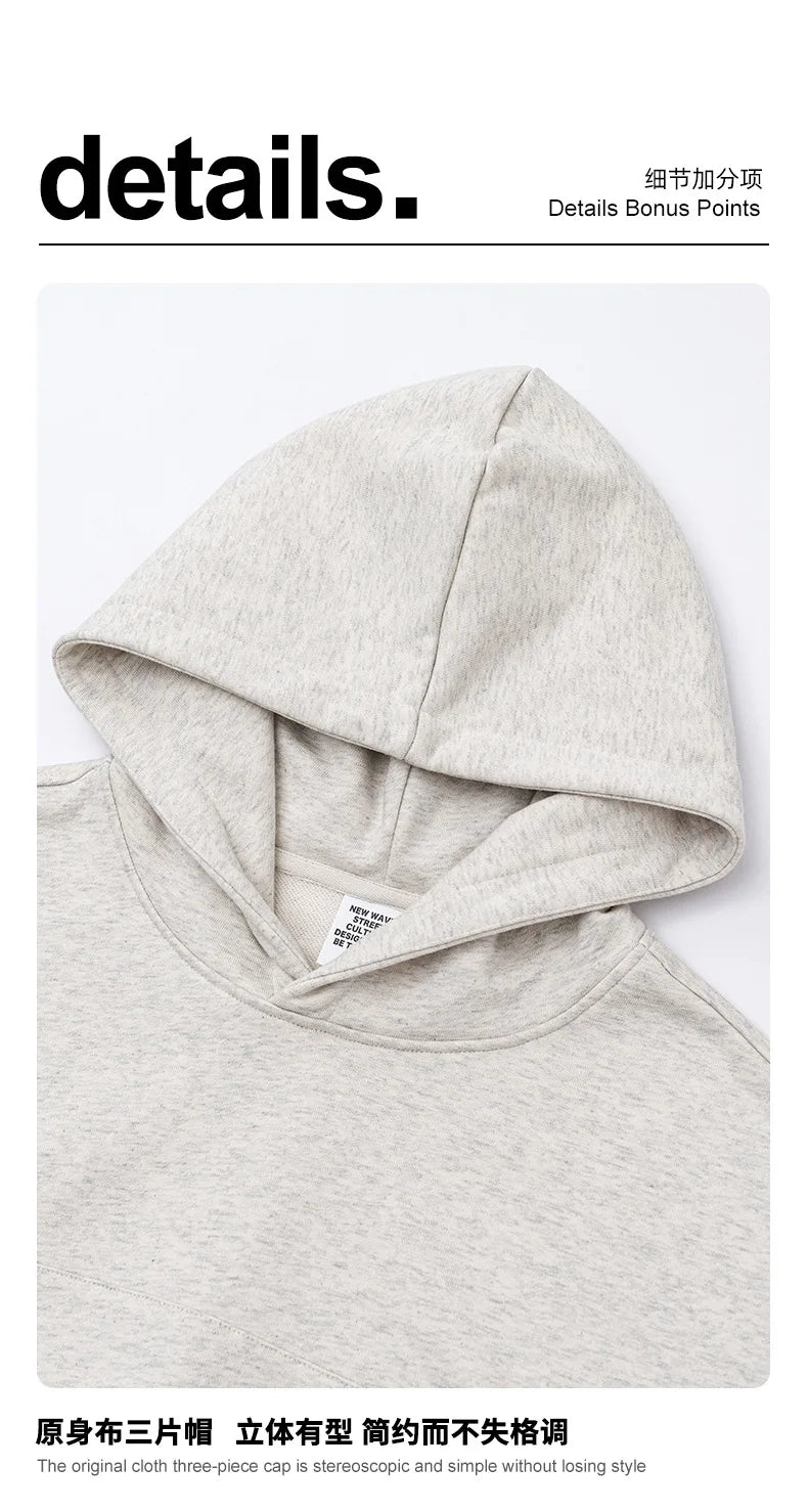 Customized LOGO women's new autumn blockbuster 445G big pocket hooded sweater short top
