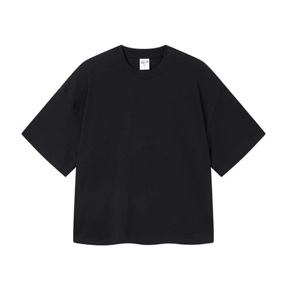 Customized LOGO men's clothing summer new 275G heavy 100% cotton short version loose T-shirt for men and women