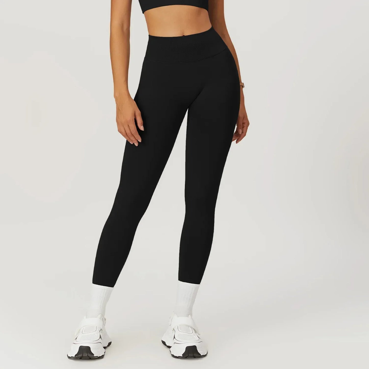 Customized LOGO women's peach buttocks seamless belly tight yoga pants running sports quick-drying fitness trousers