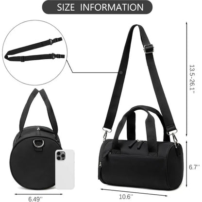 Customized Cylindrical Bag Logo Single Shoulder Hand-held Fitness Bag Women's Travel Bag Sports Bag Personalized Name Image