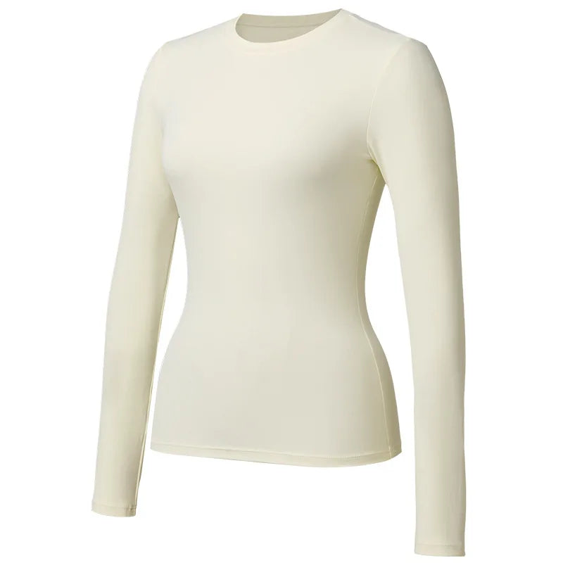 Custom LOGO Women's Naked Yoga Suit Long Sleeve T-Shirt Elastic Quick Drying Slim Fit Belly Running Fitness Top