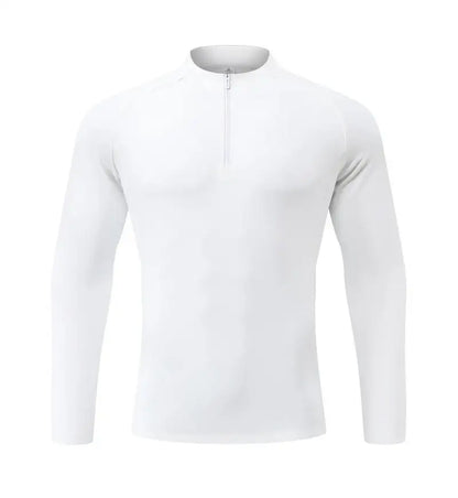 #9907-XIYU Custom LOGO Fitness Compression Sport Gym Running Exercise Elastic Long Sleeves half zip High neck Tops men T-shirt