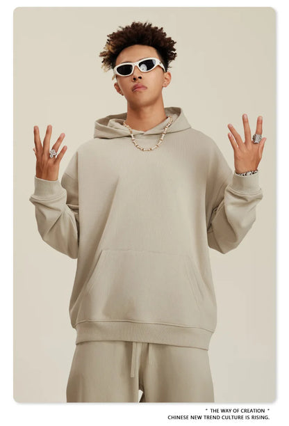 Custom LOGO men's and women's heavy 445G terry cotton and polyester casual sweater spring and autumn hoodie 2024 top