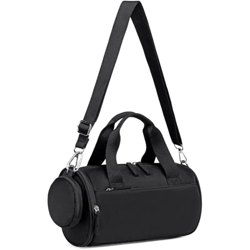 Customized Cylindrical Bag Logo Single Shoulder Hand-held Fitness Bag Women's Travel Bag Sports Bag Personalized Name Image