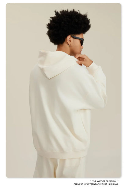 Custom LOGO men's and women's heavy 445G terry cotton and polyester casual sweater spring and autumn hoodie 2024 top