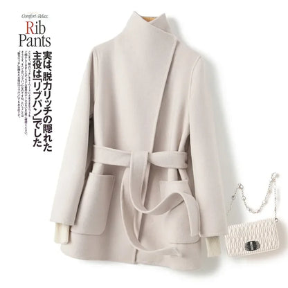 YOLANFAIRY Winter Double-sided Woolen Coat Women's Short Hepburn 100% Wool Coat for Women Elegant Clothes Chaqueta Feminine F
