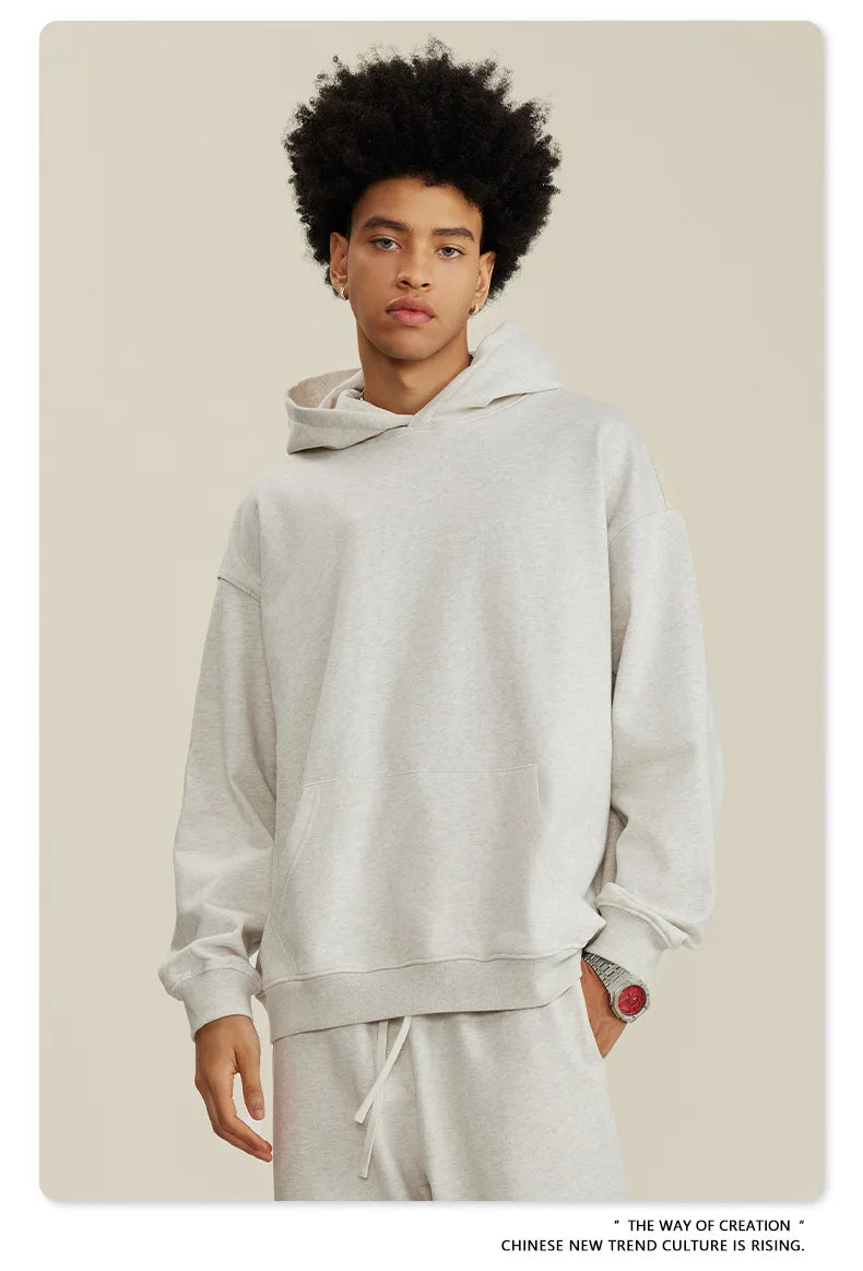 Custom LOGO men's and women's heavy 445G terry cotton and polyester casual sweater spring and autumn hoodie 2024 top