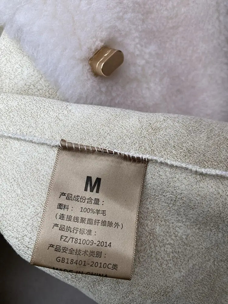 Lamb Fur Jacket for Women Pure Wool Fur Coats Particle Sheep Fleece Gold Buckle Composite Fur Integrated Women's Winter Coat FCY