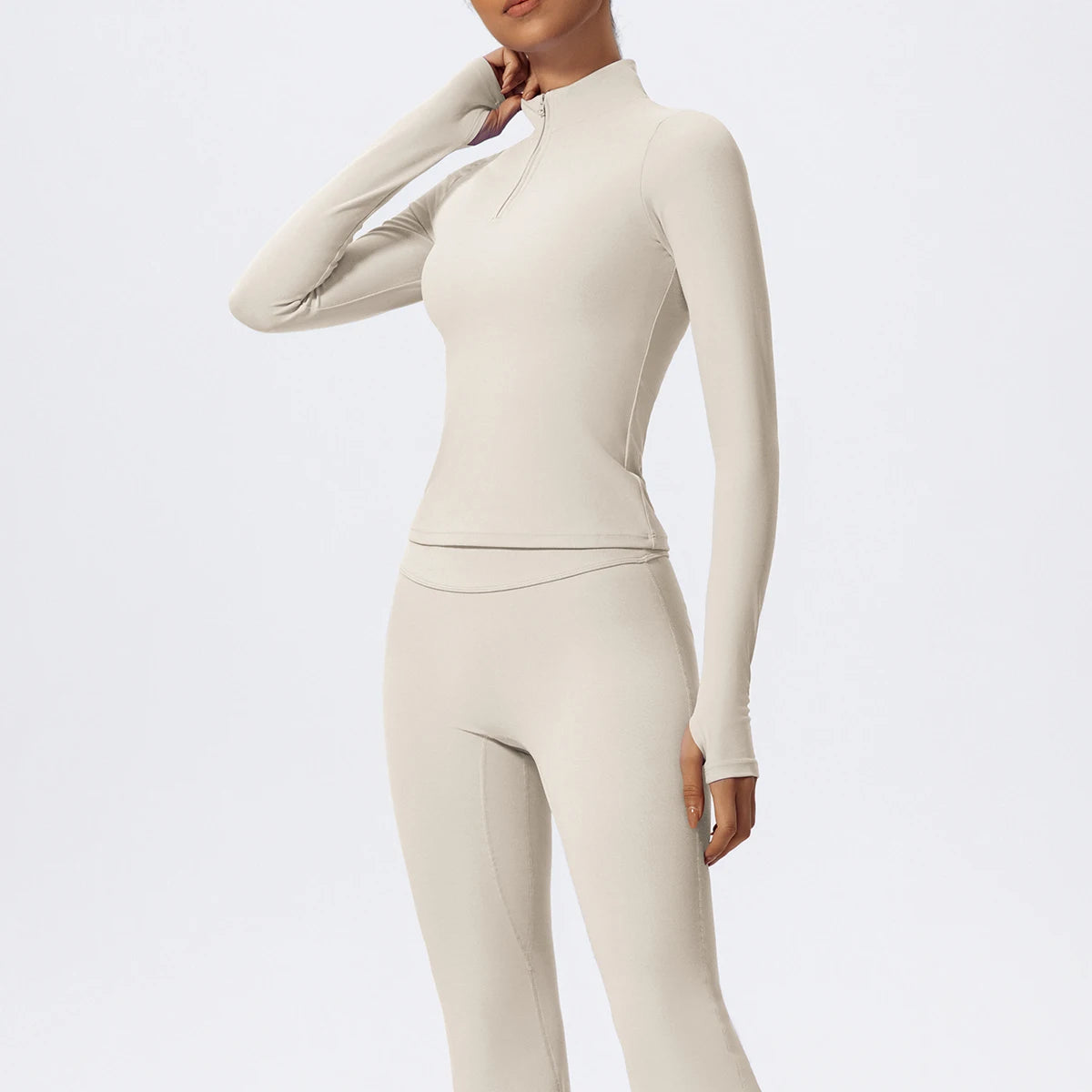 Hearuisavy Half Zipper High Collar Sports Shirts Quick-Dry Yoga Clothing Women Sportswear Fitness Long Sleeve Tight Clothes